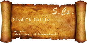 Sivák Csilla névjegykártya